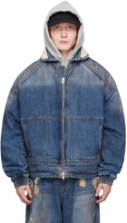 Juun.J Blue Padded Denim Jacket