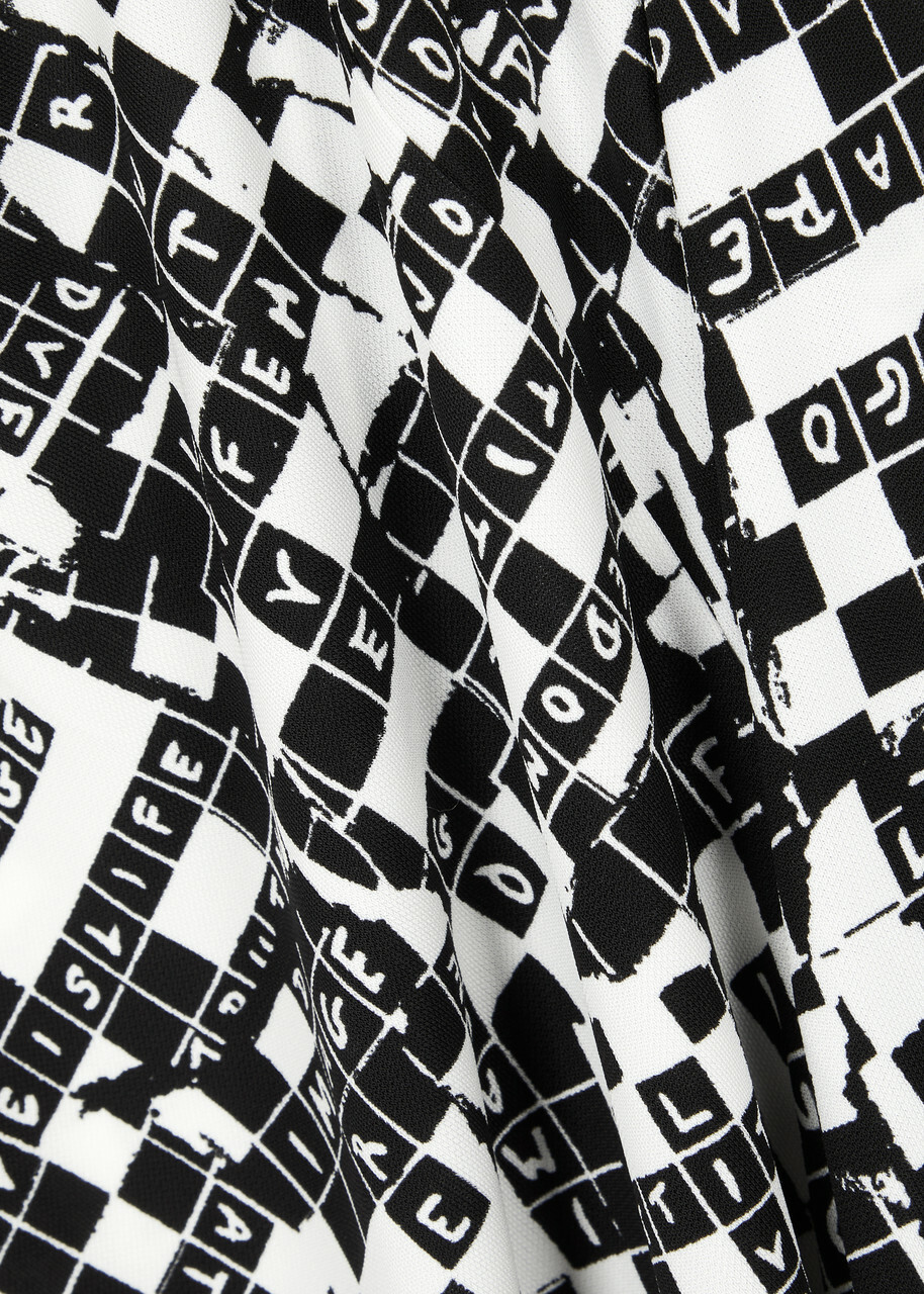 Diane Von Furstenberg Brooklyn Printed Flared Jersey Trousers Black And White