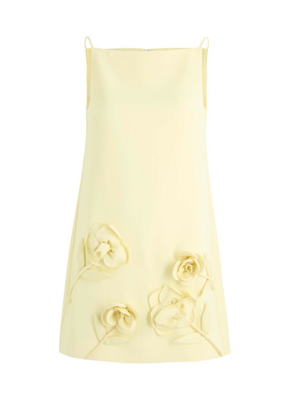 Photo: Self-portrait Floral-appliquéd Mini Dress Yellow