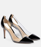 Gianvito Rossi - Plexi 85 leather and PVC pumps