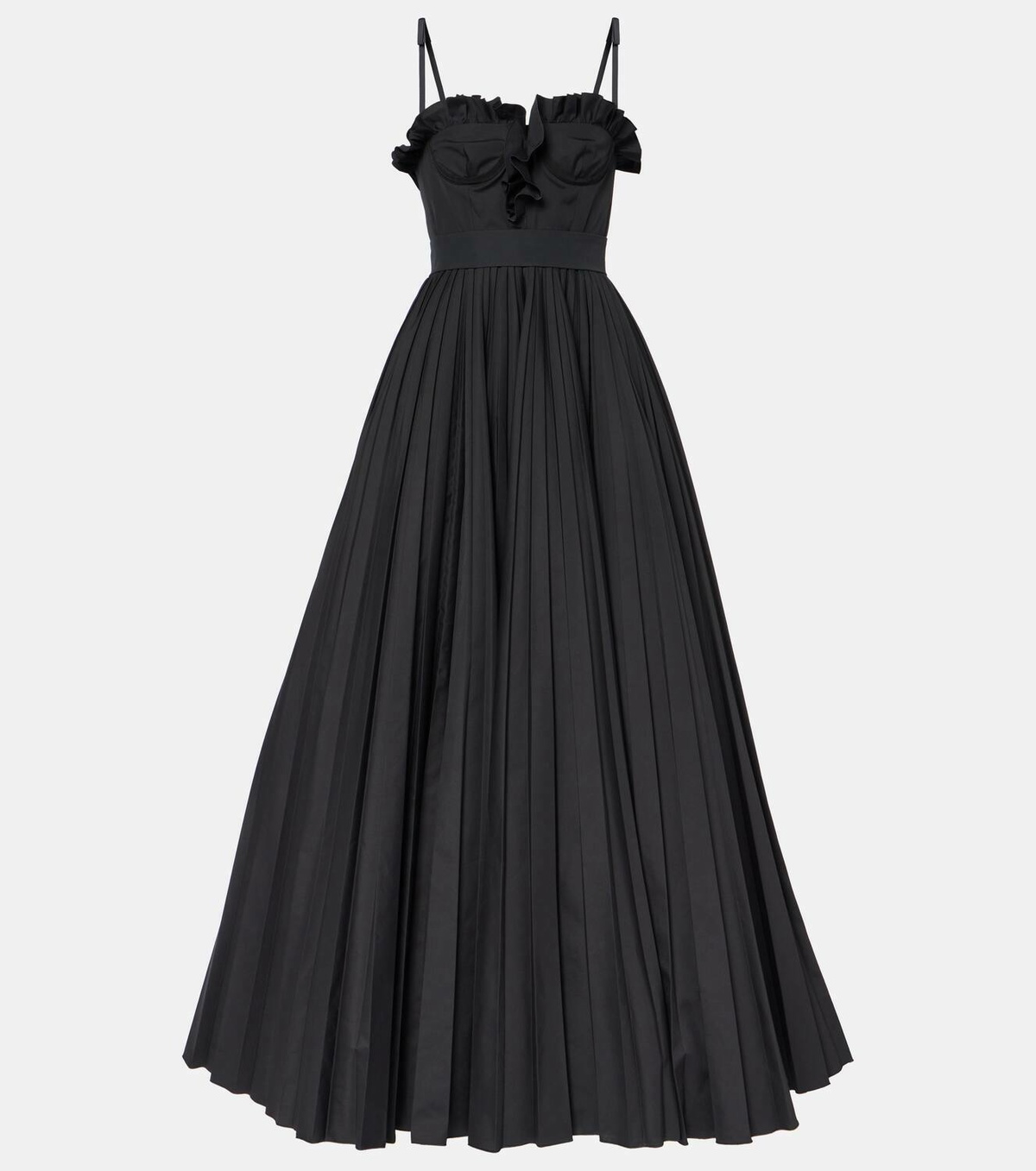 Giambattista Valli Ruched pleated cotton gown