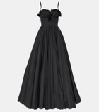 Giambattista Valli Ruched pleated cotton gown