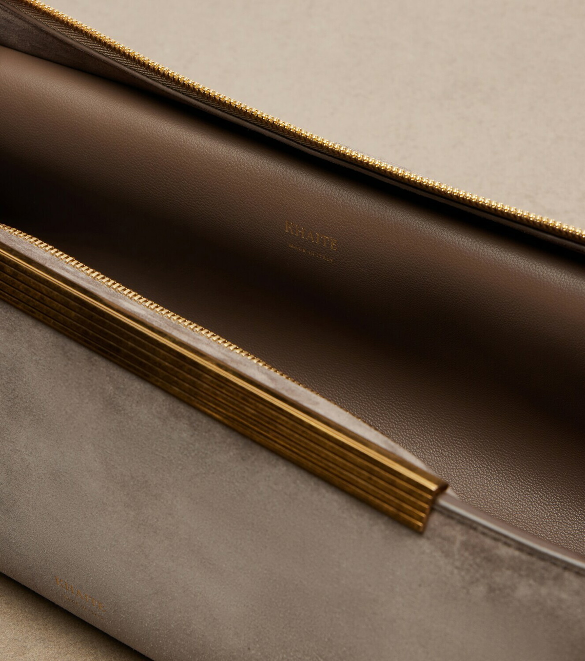 Khaite Donna suede clutch
