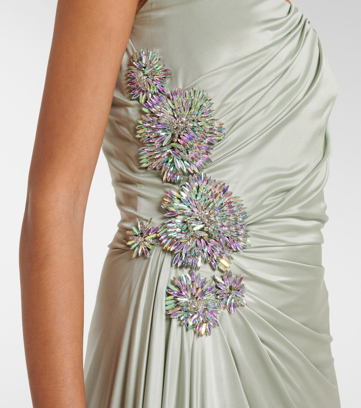 Costarellos Lorinne embellished satin bustier gown