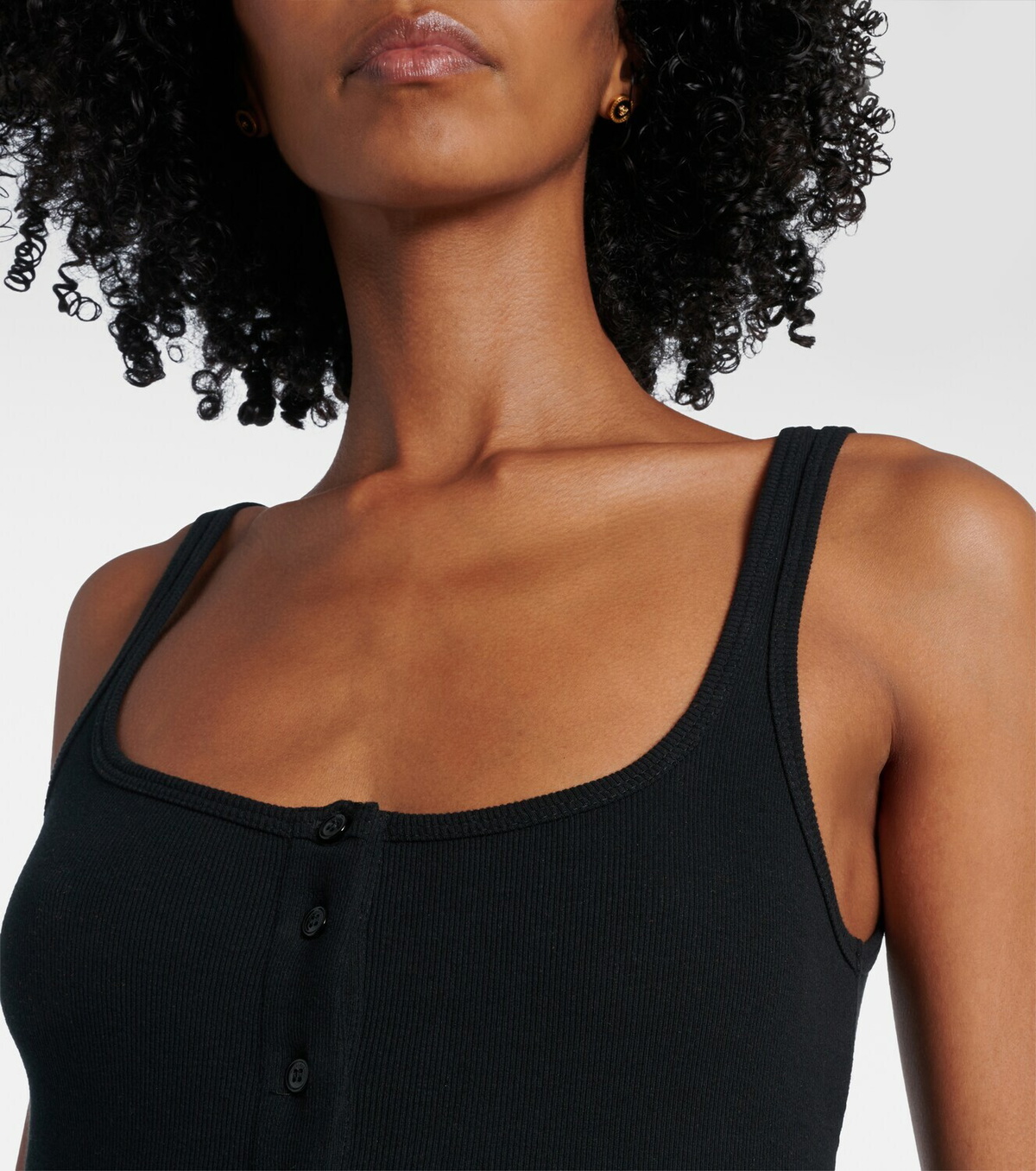 Versace Ribbed-knit logo cotton-blend bodysuit