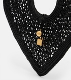 Jacquemus Spiaggia Coeur Small raffia top-handle bag