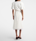Magda Butrym Lace-trimmed silk-blend midi skirt