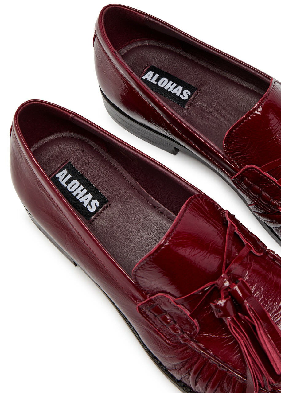 Alohas Marietta Patent Leather Loafers Burgundy