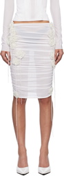 Fancì Club White Skeleton Flower Midi Skirt