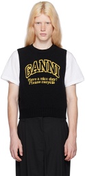 GANNI Black Graphic Vest