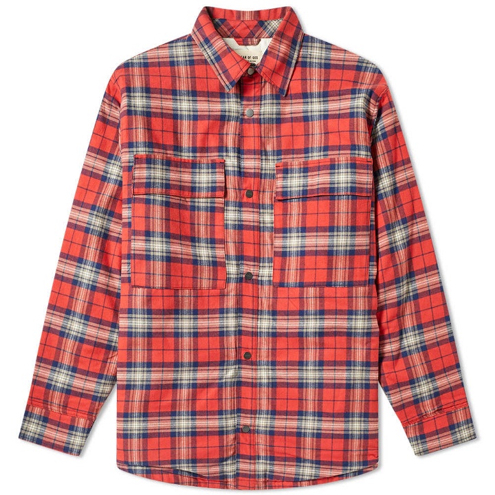 Photo: Fear Of God Flannel Shirt Jacket Red Plaid
