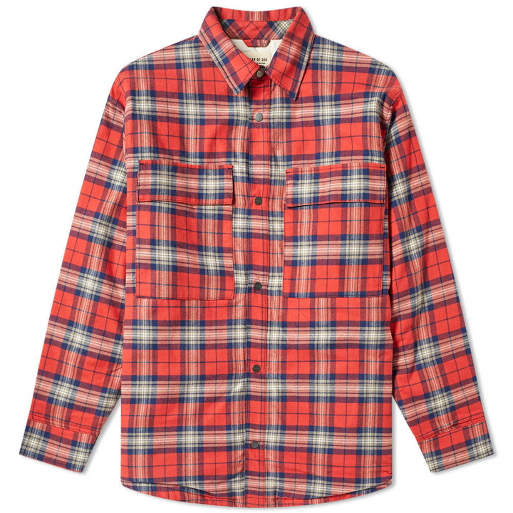 Photo: Fear Of God Flannel Shirt Jacket Red Plaid