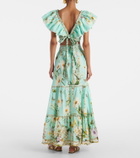 Camilla Floral linen crop top