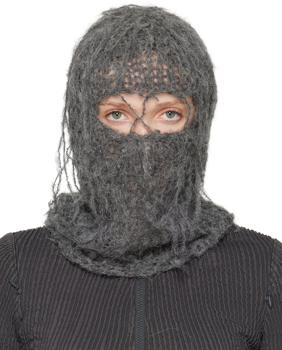 AIREI Gray Hand Knit Balaclava AIREI