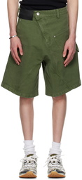 JW Anderson Green Twisted Workwear Shorts