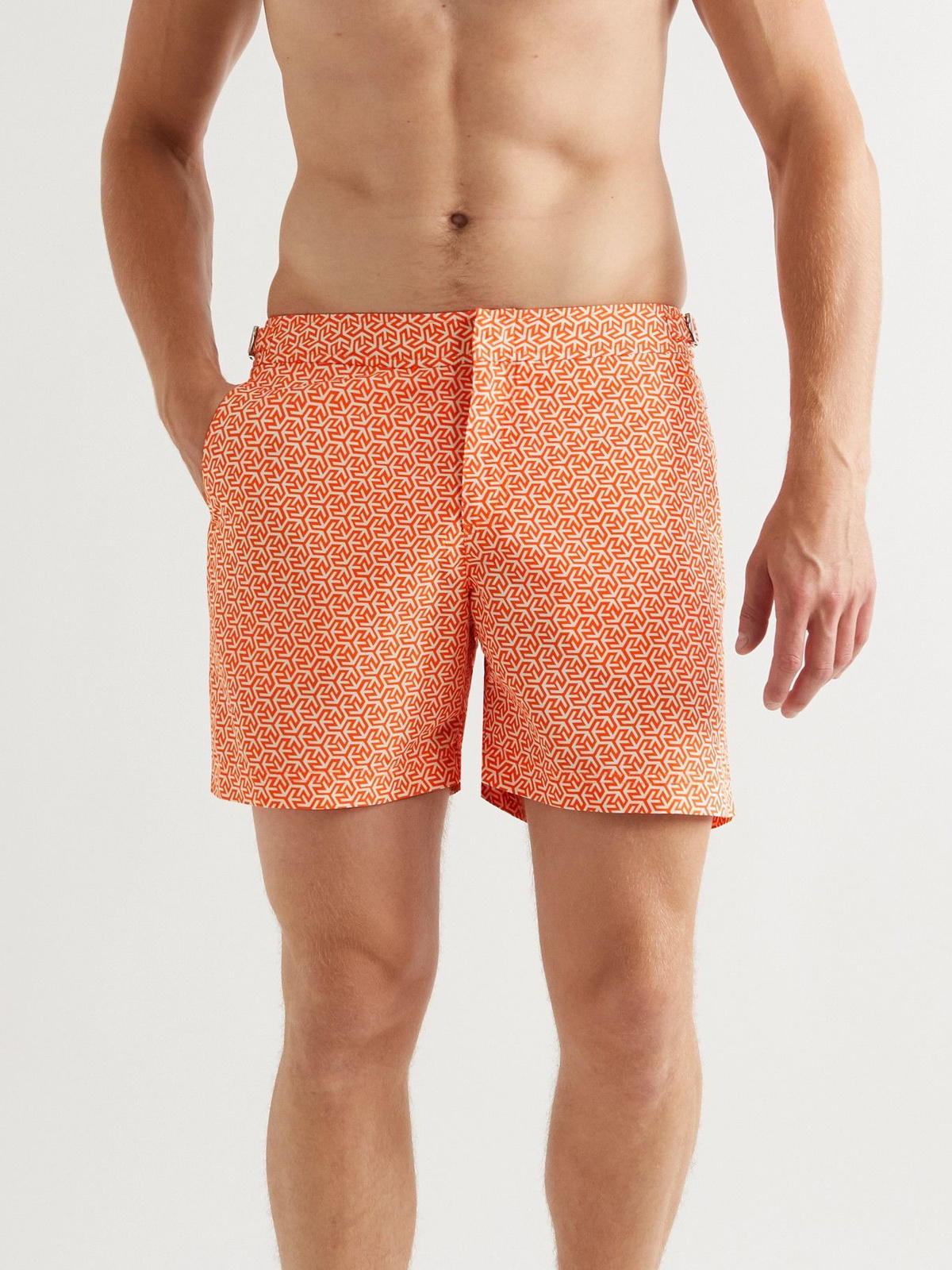 Printed Swim Shorts - Brown/leopard print - Men