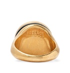 Versace - Gold-Tone and Enamel Signet Ring - Gold