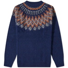 Howlin by Morrison Men's Howlin' Future Fantasy Fair Isle Crew Knit in Magic Blue