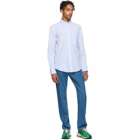Lanvin Blue and White Seersucker Shirt