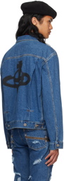 Vivienne Westwood Blue Spray Orb Denim Jacket