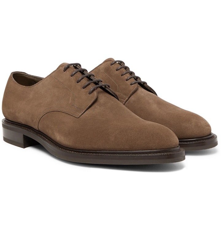 Photo: Edward Green - Windermere Suede Derby Shoes - Brown