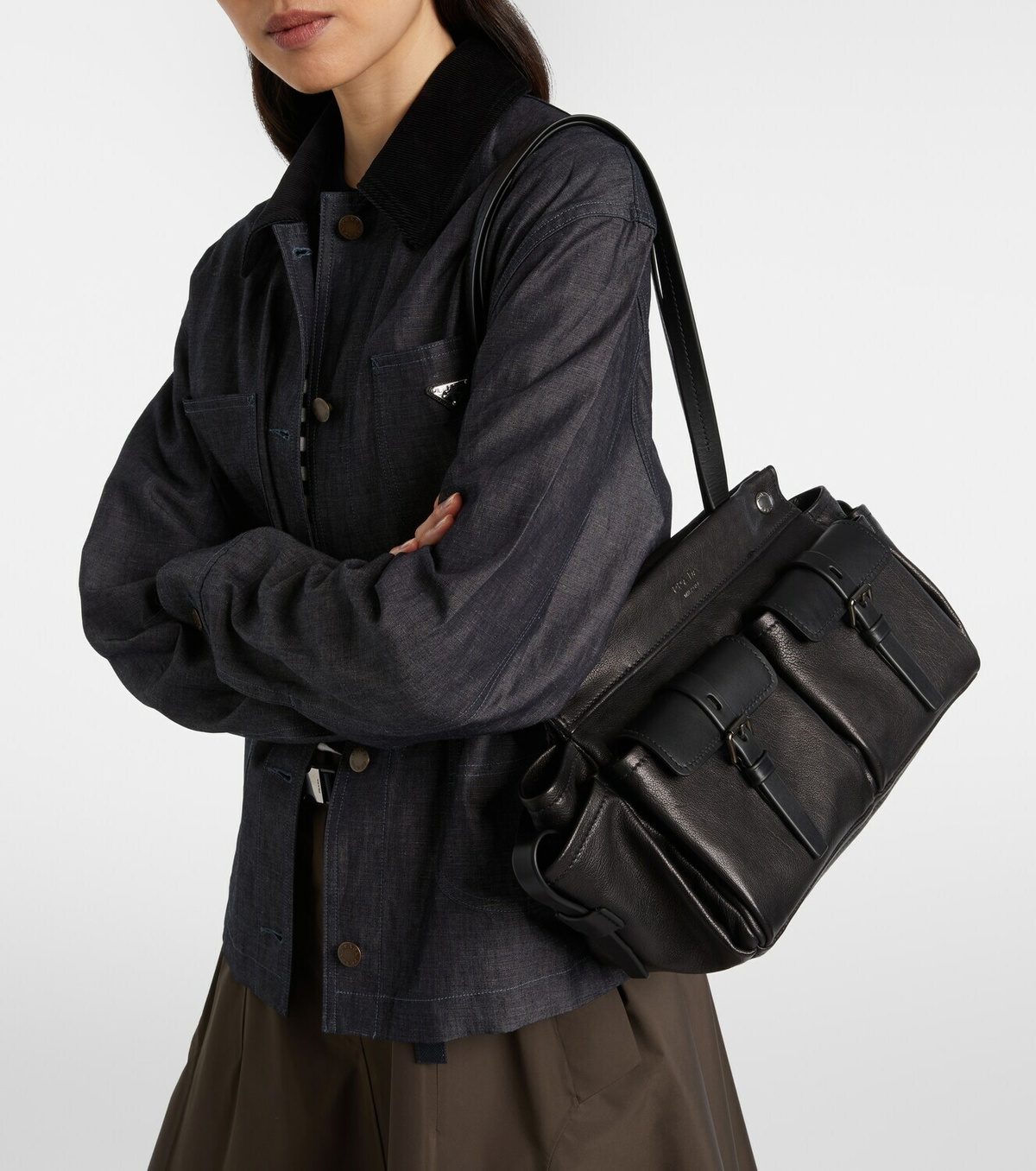 Prada Prada Route leather tote bag