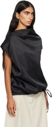 LE17SEPTEMBRE Black Soft Draped Asymmetric Top