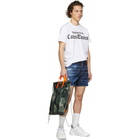 Dsquared2 Blue Denim Yellow Ripped Spots Dan Commando Shorts