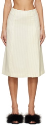 KIMHĒKIM Off-White Pin Stripe Midi Skirt