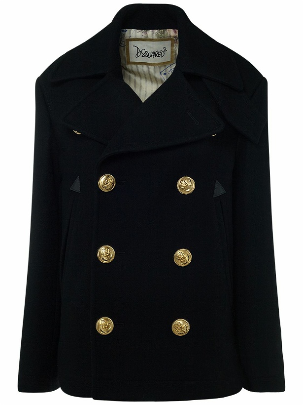 Photo: DSQUARED2 - Felted Wool Double Breasted Peacoat