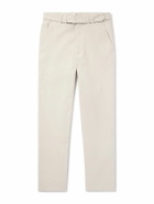 Stòffa - Straight-Leg Belted Cotton-Twill Trousers - Neutrals