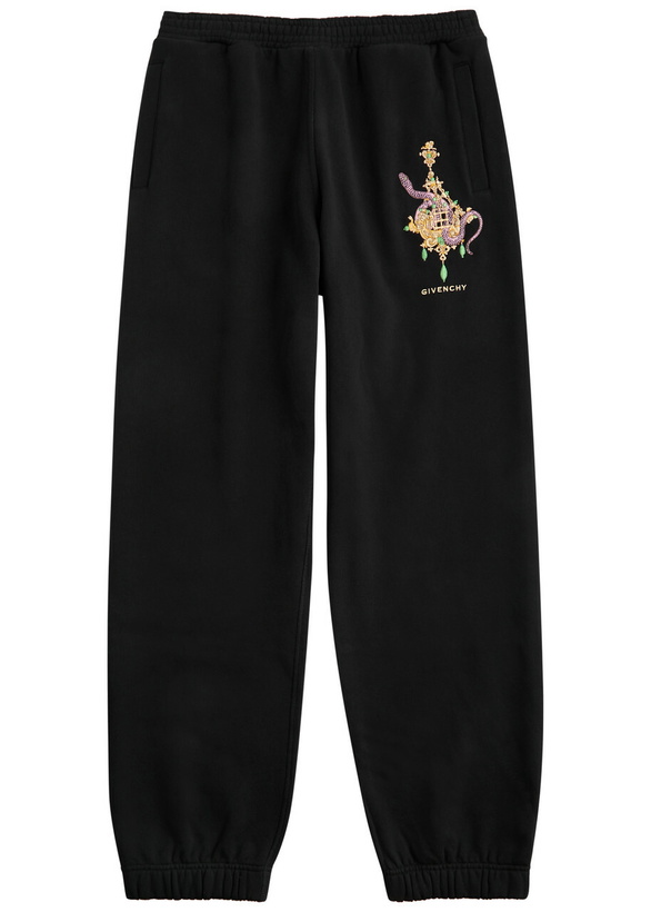 Photo: Givenchy Logo Embroidered Cotton Sweatpants Black