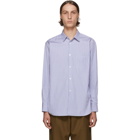 Comme des Garcons Shirt White and Blue Stripe Poplin Shirt