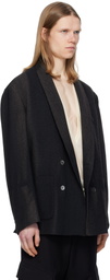 JiyongKim Black Sun-Bleached Tailored Blazer