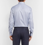 Brioni - Light-Blue Slim-Fit Cutaway-Collar Herringbone Cotton Shirt - Blue