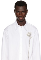 Simone Rocha White Stacked Baroque Pearl Stud Single Earring