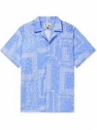 Bather - Camp-Collar Bandana-Print Cotton Shirt - Blue
