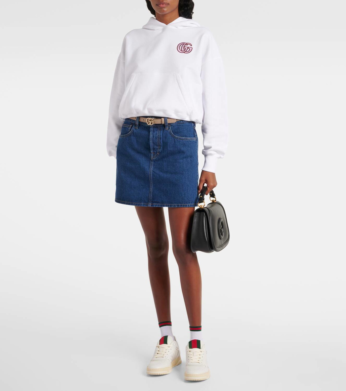 Gucci Embroidered cotton-blend socks