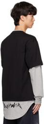 mastermind WORLD Black & Gray Layered Long Sleeve T-Shirt