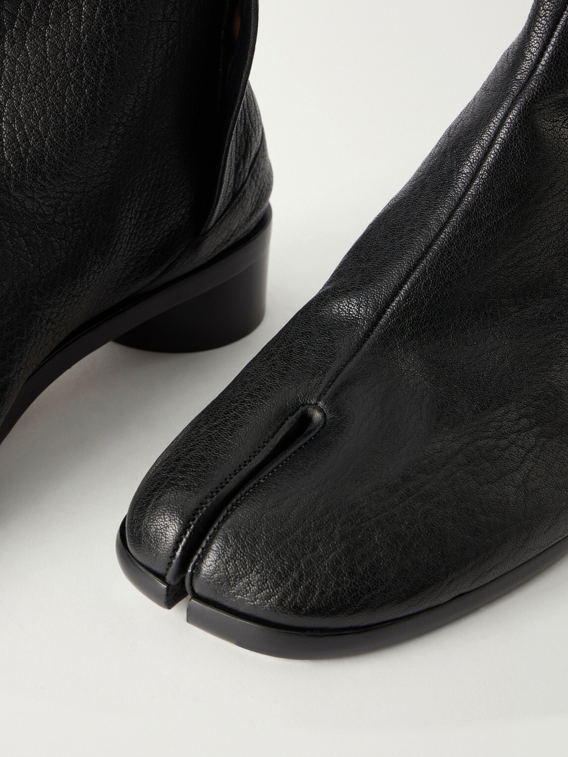 Maison Margiela - Tabi Split-Toe Full-Grain Leather Boots - Black
