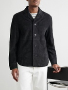 Officine Générale - Julien Camp-Collar Suede Overshirt - Blue