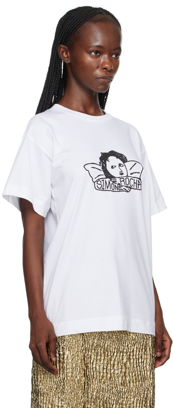Simone Rocha グラフィック Tシャツ XS Simone Rocha White Graphic Project T-Shirt Simone Rocha