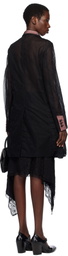Comme des Garçons Homme Plus Black & Green Nylon Tulle & Polyester Gabardine Coat