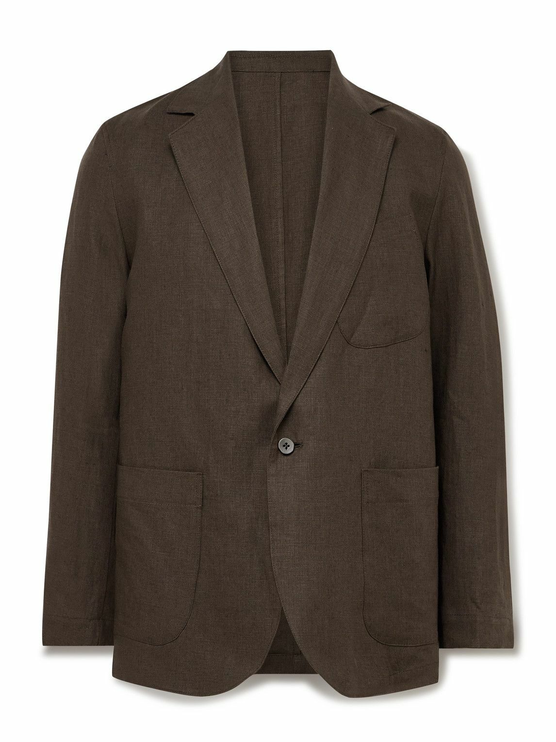 Stòffa - Unstructured Washed-Linen Blazer - Brown