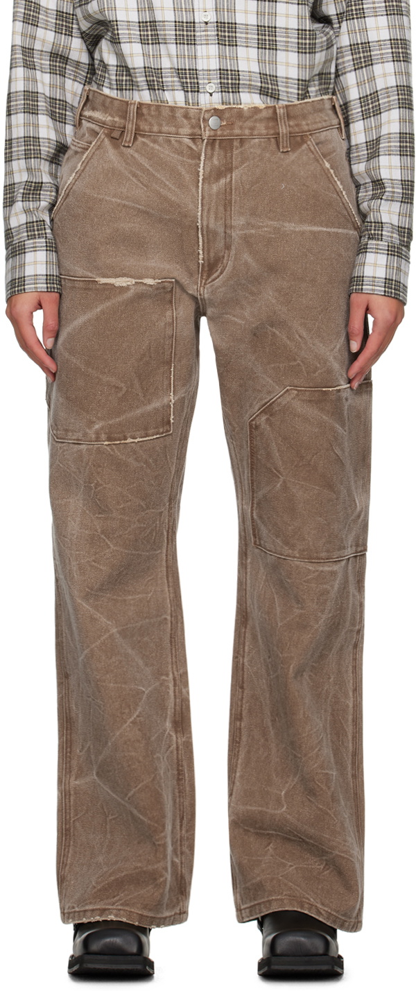 Acne Studios Brown Patch Jeans Acne Studios