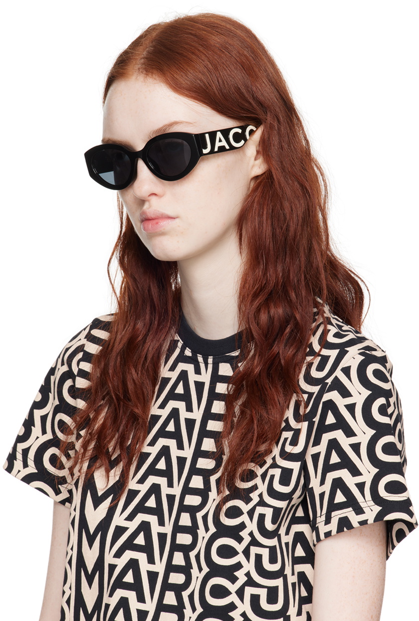 Marc Jacobs Black Oversized Oval Sunglasses Marc Jacobs 51mm Oval Sunglasses | Nordstrom main image 2