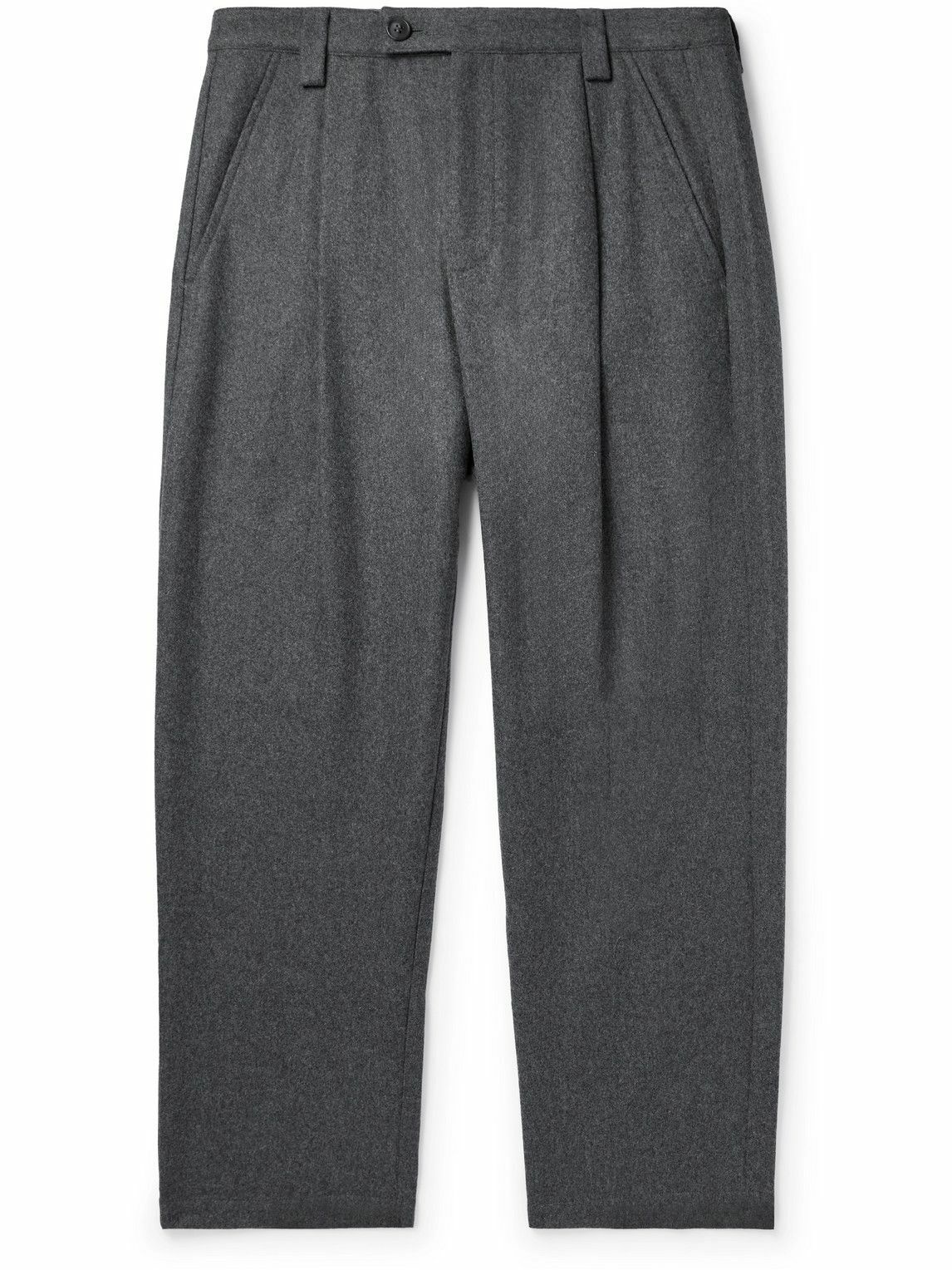 Photo: A.P.C. - Renato Tapered Pleated Wool-Blend Trousers - Gray