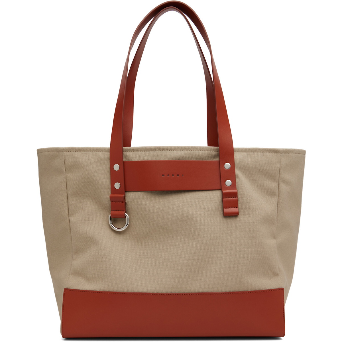 Marni Beige & Orange Canvas Tote