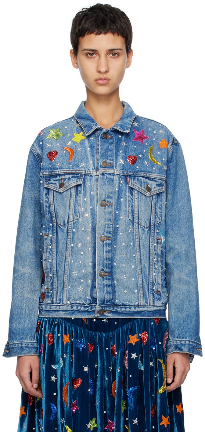Caro Editions Blue Upcycled Denim Jacket