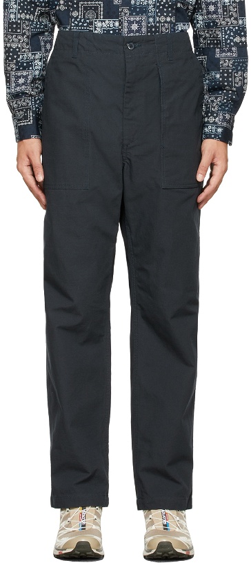 Photo: Engineered Garments Navy Fatigue Trousers